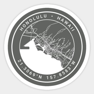 Honolulu Map Sticker